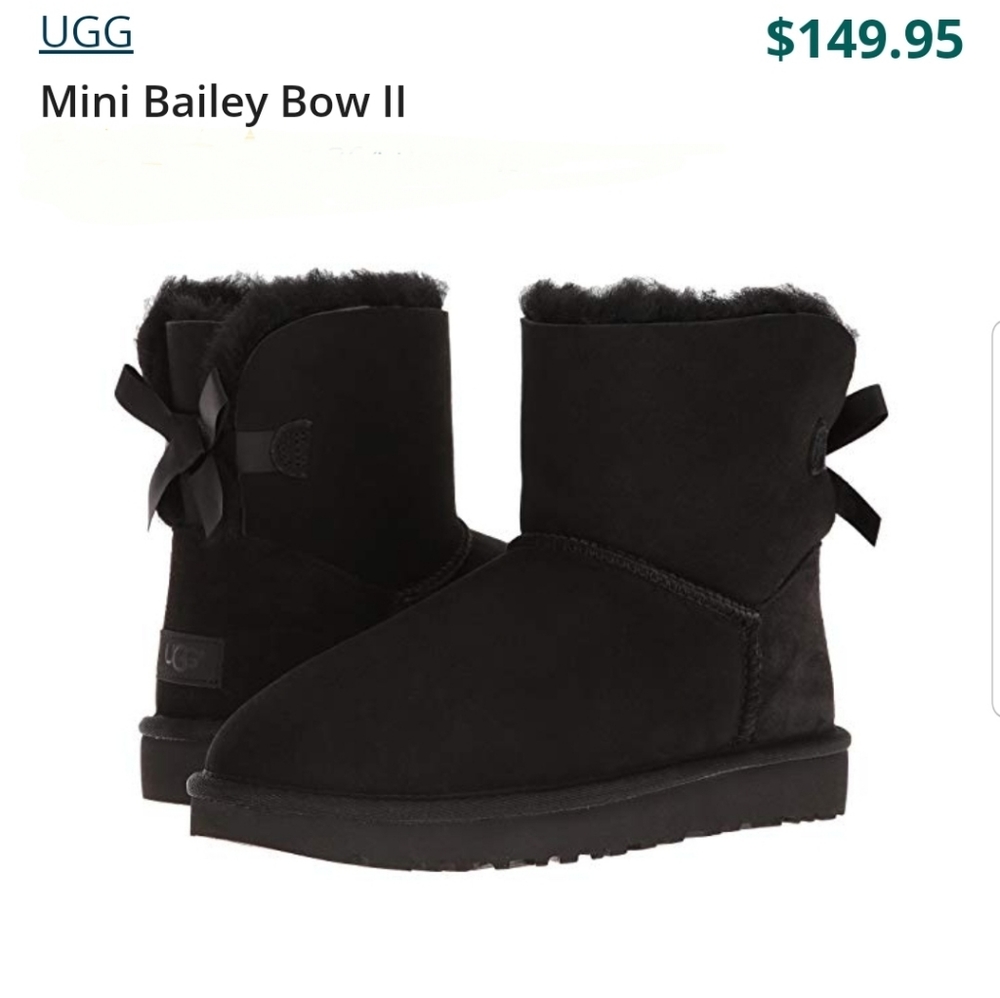 NWT UGG Boots Mini Baily Bow II Size 3 & 4 Avail - Picture 2 of 5